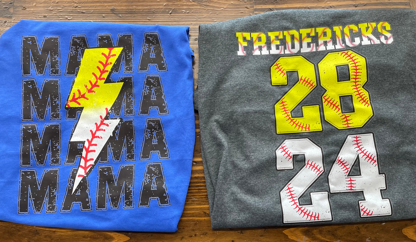 Custom Softball Graphic Tee