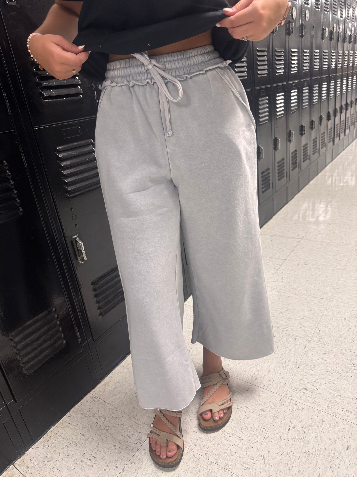 DOORBUSTER Acid Wash Flare Pants - Sleet