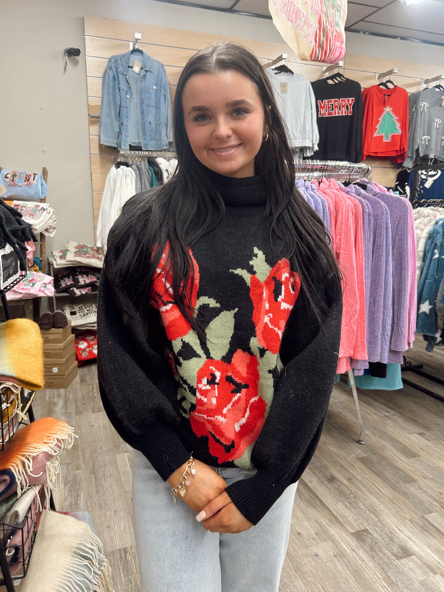 Midnight Dreams Rose Sweater