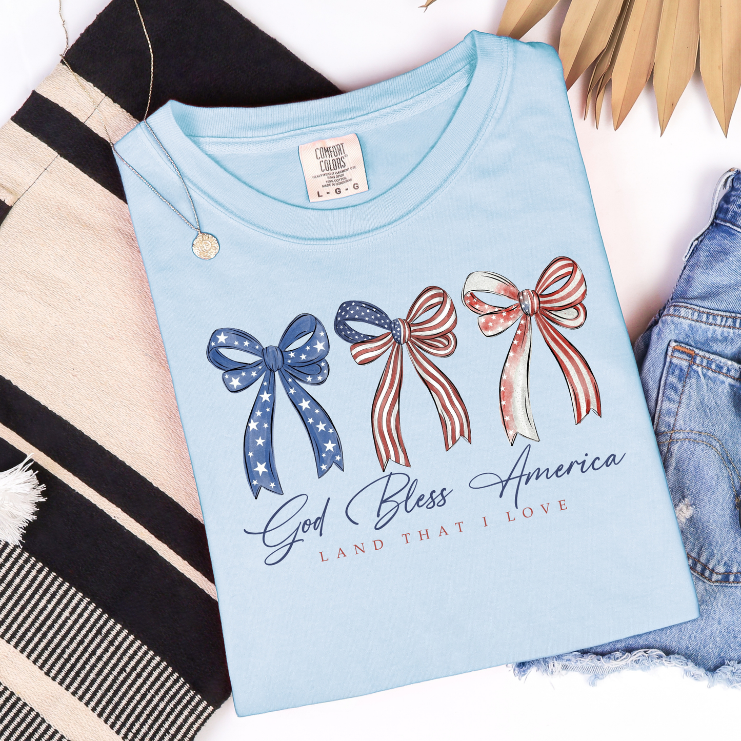 God Bless America Bows Graphic Tee