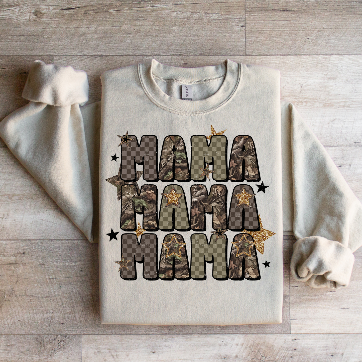 Mama x3 Camo Graphic Tee