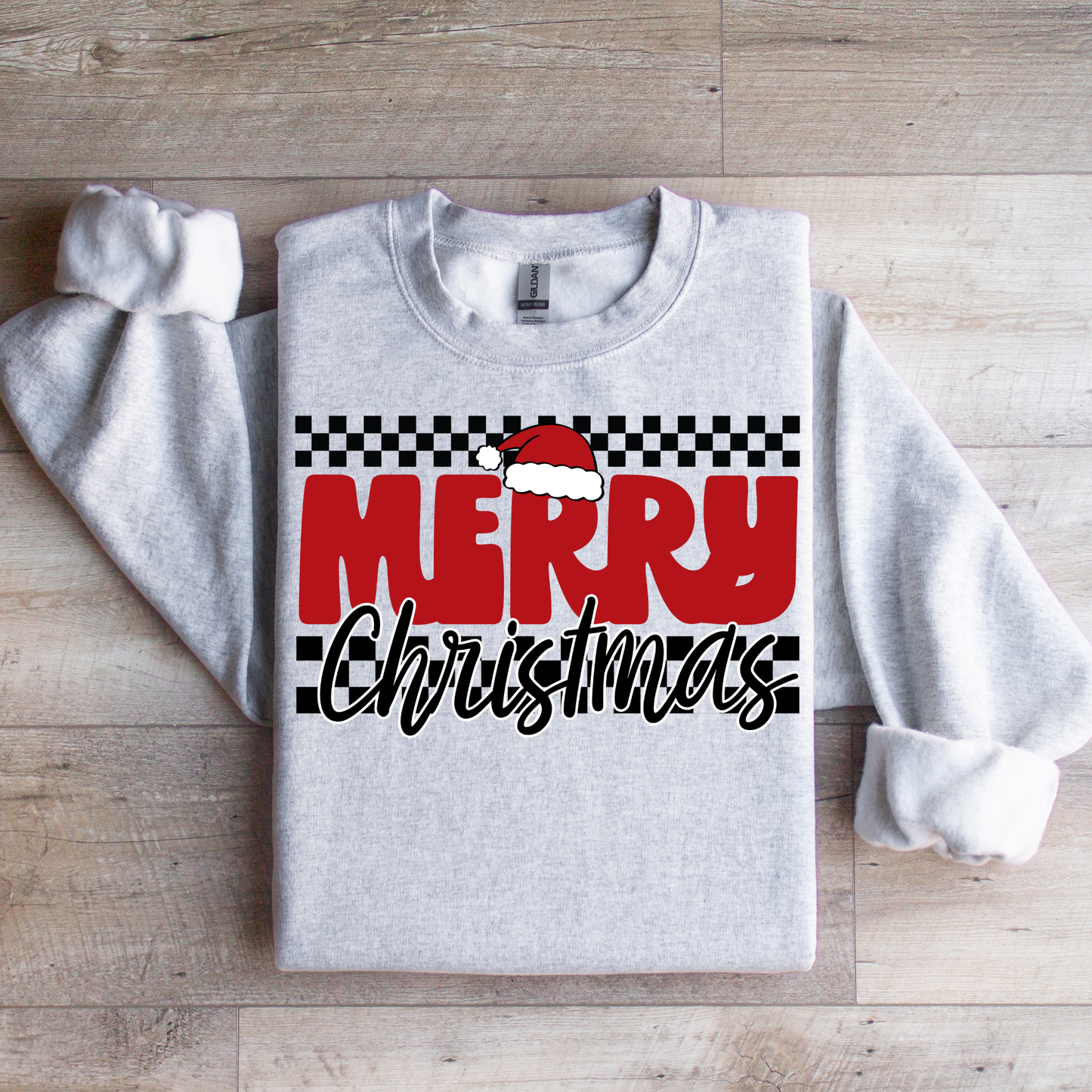 Merry Christmas Checkered Graphic Tee