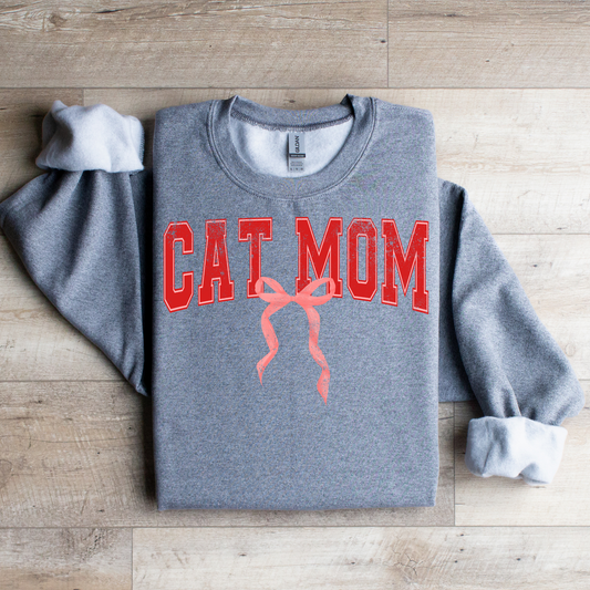Cat Mom Bow Graphic Tee