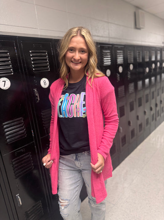 DOORBUSTER Cardigan - Hot Pink