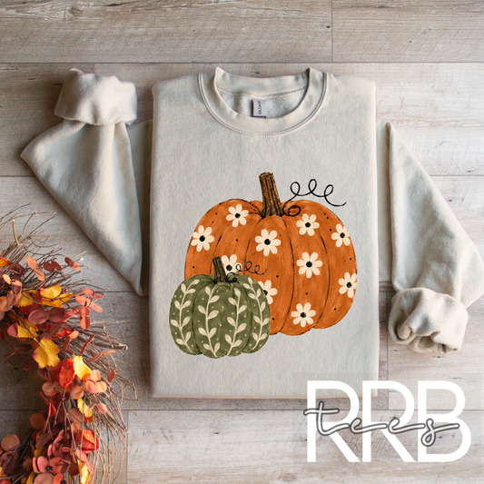 Pumpkins Doodled in Graphic Tee