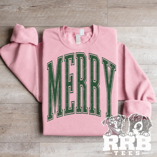 Merry Arched Green Ink Graphic Tee