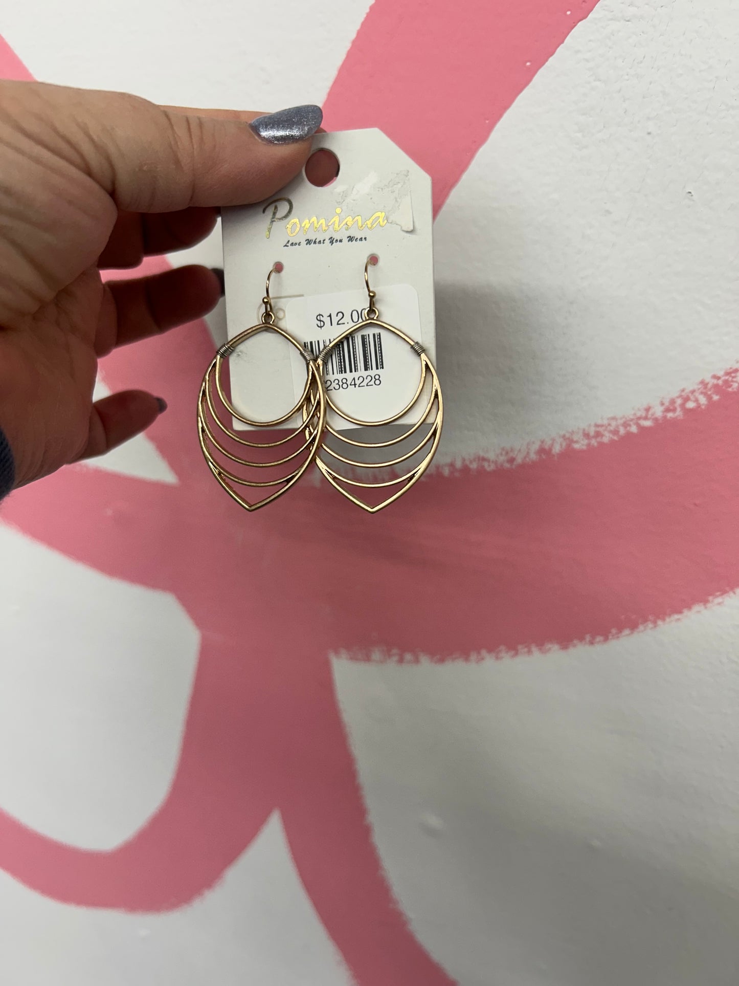 Triple Circle Dangle Gold Earrings (38)