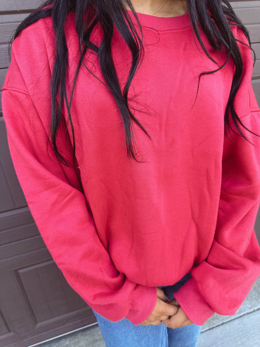 Cozy On Up Sweatshirt - Red