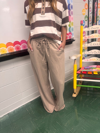 DOORBUSTER WIDE LEG SWEATPANTS - Ash Mocha
