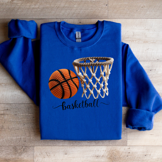 Basketball & Hoop Yarn Graphic Tee