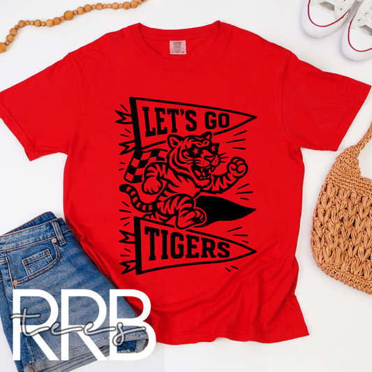 Let's Go Tigers Pennant Flags Graphic Tee