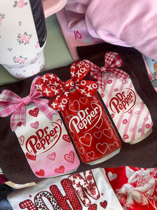 VDAY SALE - Short Sleeve DR Pepper Valentines