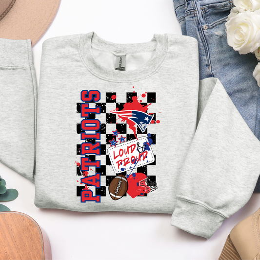 Patriots Checkered Loud & Proud Graphic Tee