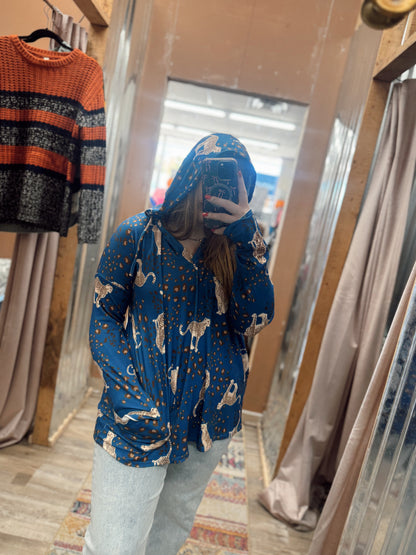DB - Leopard Hoodie Long Sleeve