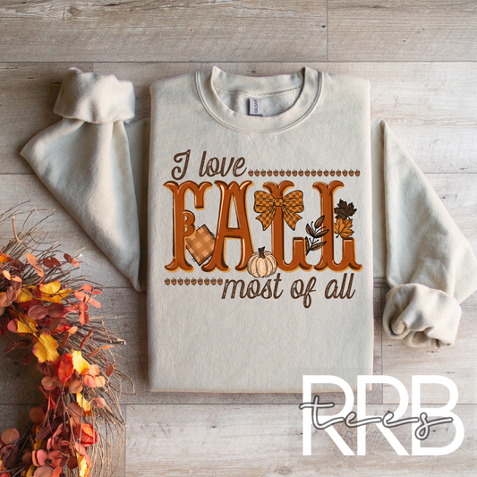 I Love Fall Most of All Graphic Tee