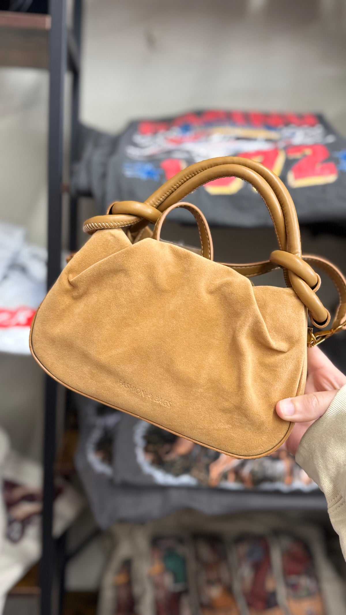 Suede Mini Purse - Camel