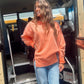 The Best Feeling Acid Wash Sweatshirt - Coral