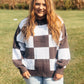 Love You A Latte Checkered Sweater