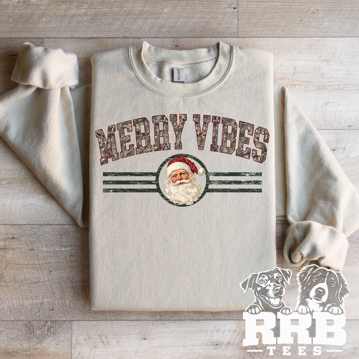 Merry Vibes Retro Camo Graphic Tee