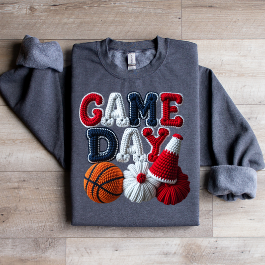 Game Day Yarn Navy & Red Graphic Tee