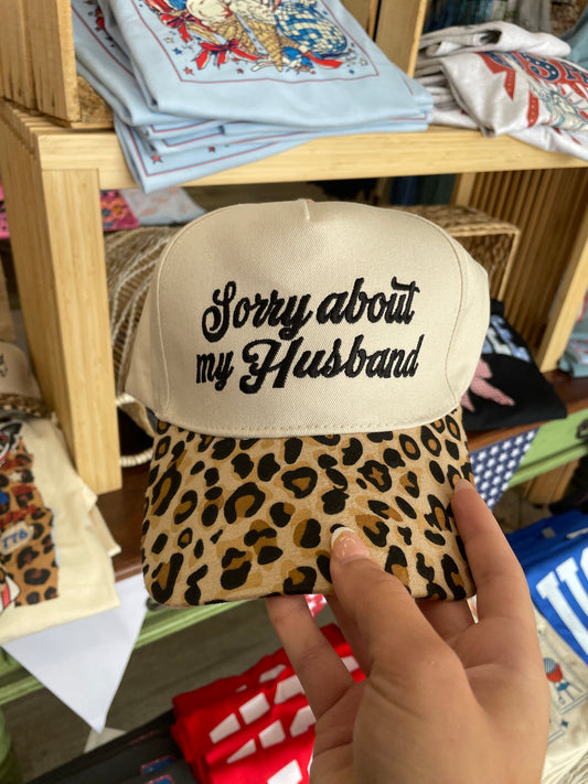Sorry About My Husband Cap - Leopard