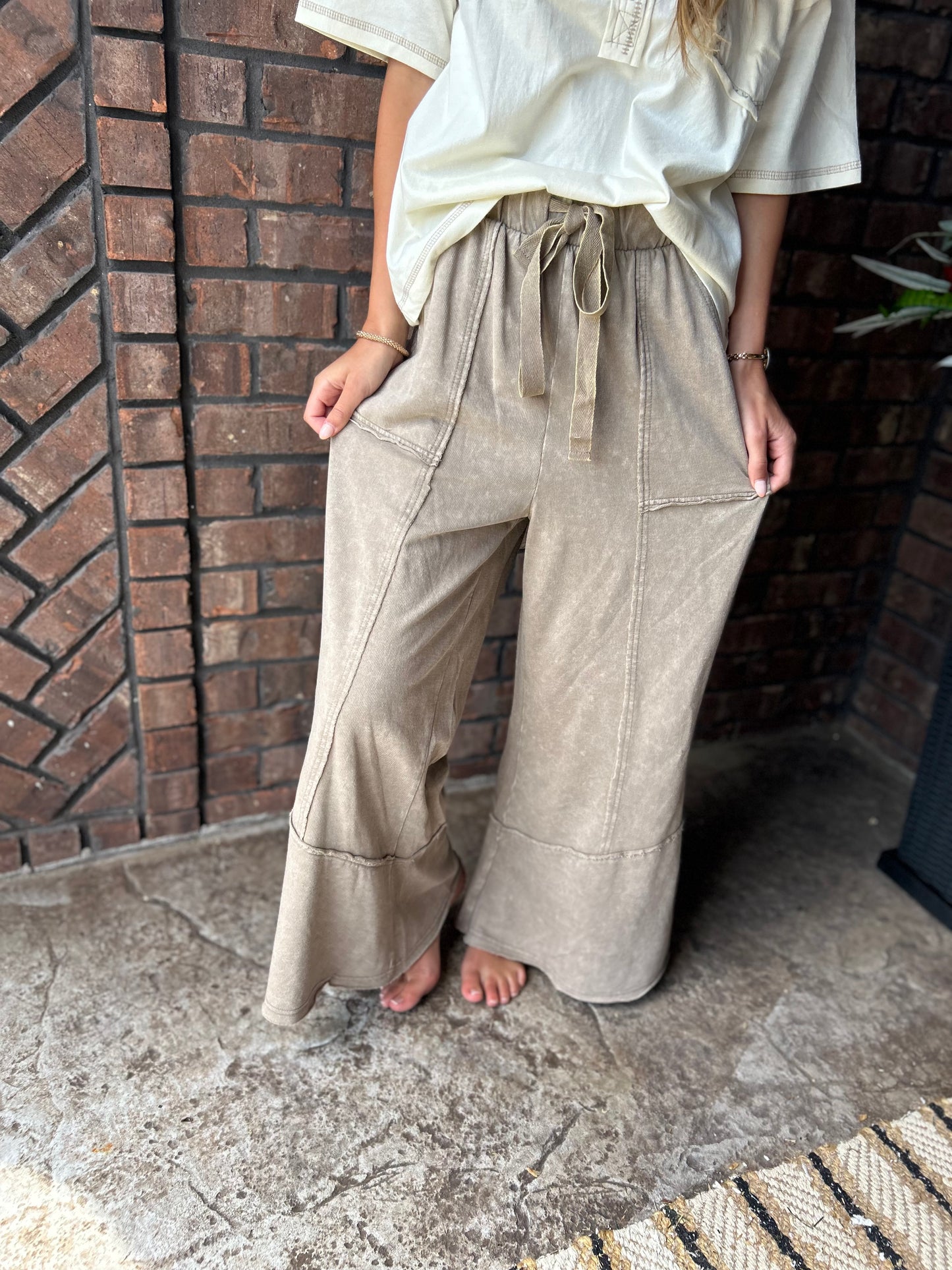 Talk Sweet To Me Flare Pants - Cocoa