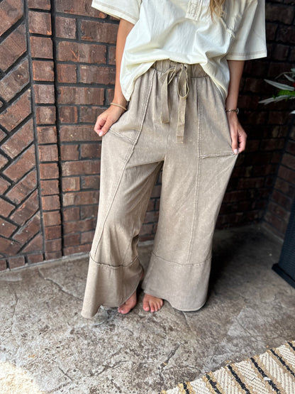 Talk Sweet To Me Flare Pants - Cocoa