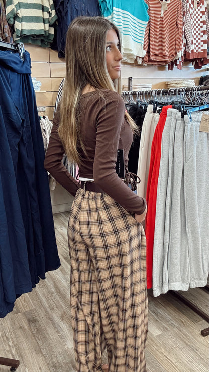 Leaves Are Falling Plaid Pants