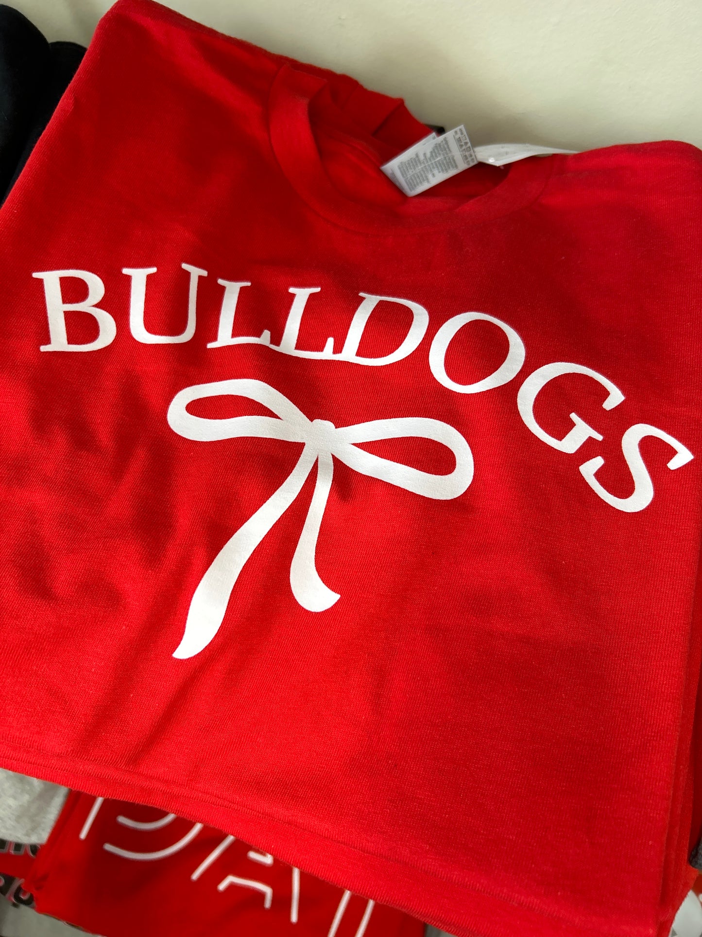 Bulldogs White Bow Graphic Tee