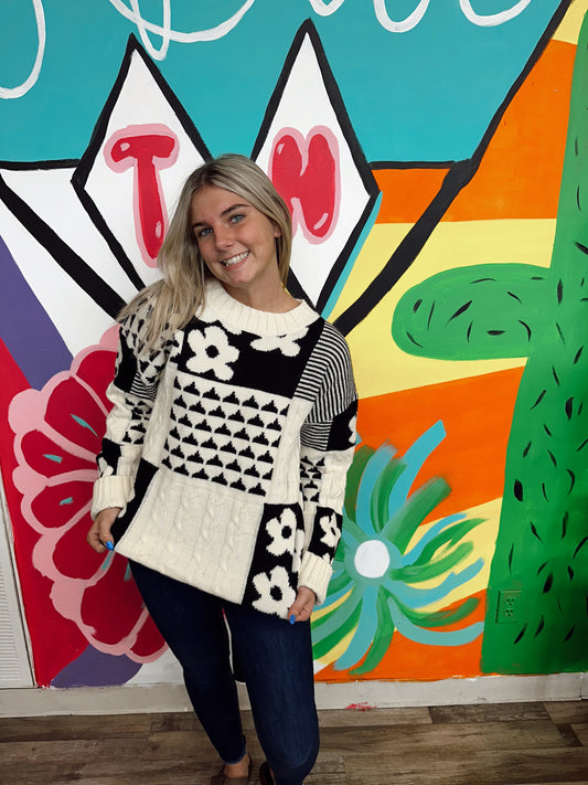 Easy Does It Patchwork Sweater