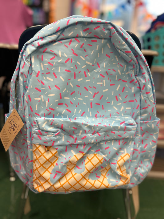 Ice Cream Drip Backpack- Light Blue