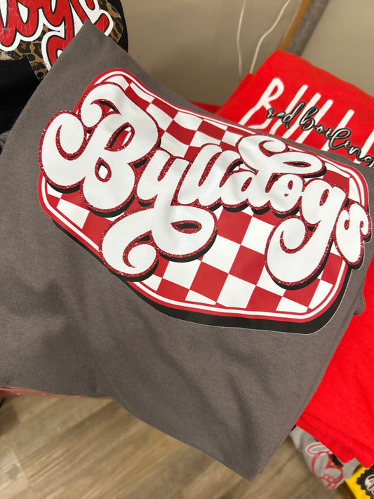 Bulldogs Checkered Graphic Tee