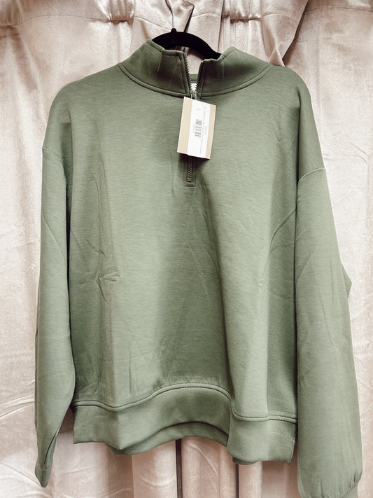 Scuba Half Zip Pullover Sweatshirt - Lt Olive