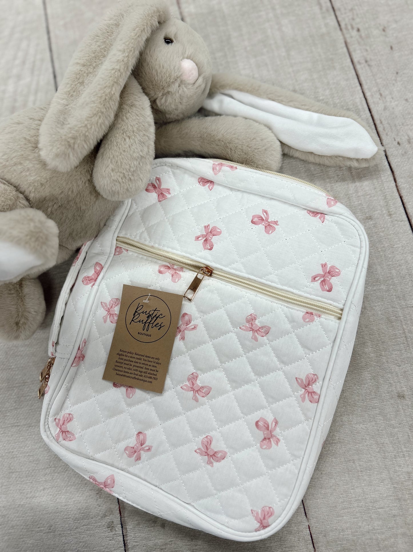 Bible Cover Case - White Pink Bow