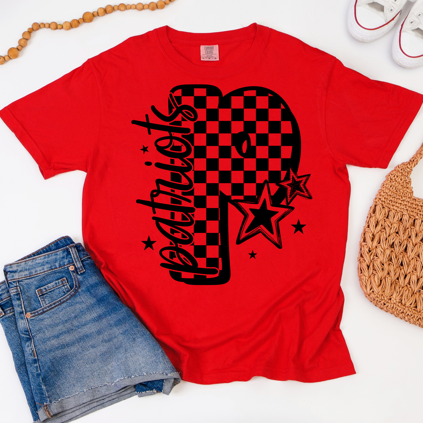 Big P Checkered Patriots Graphic Tee