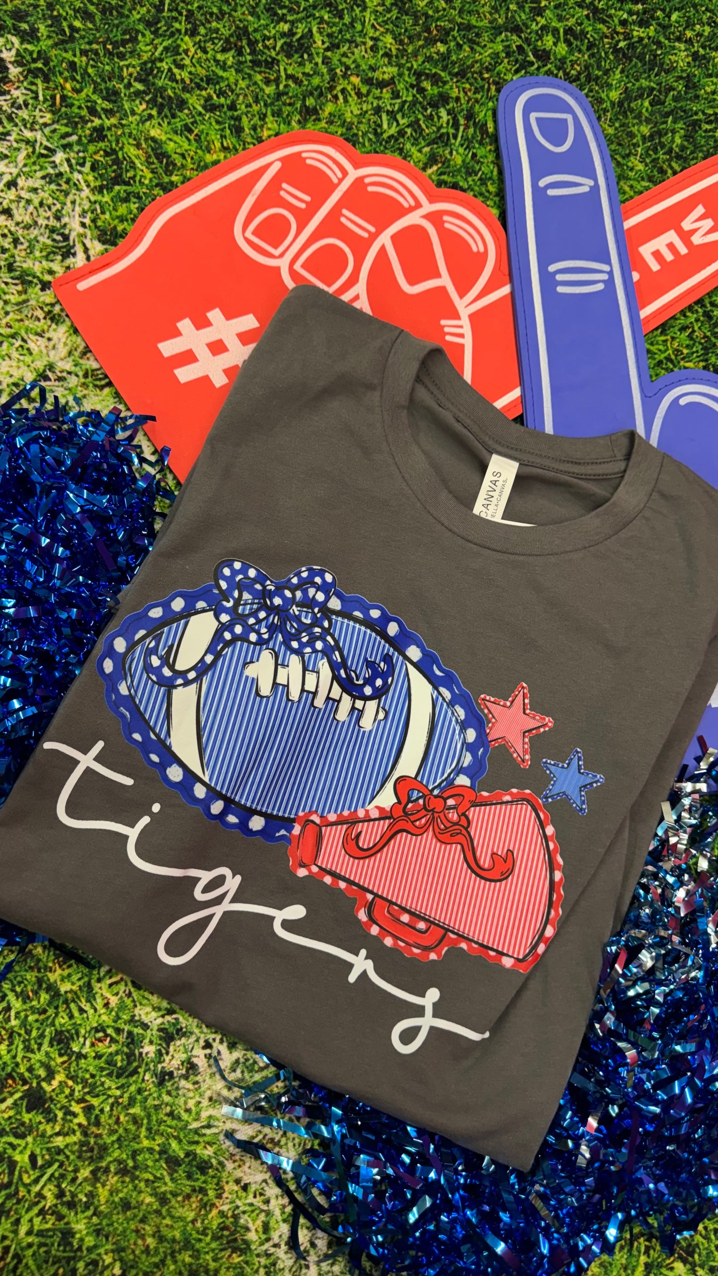Football & Megaphone Tigers Graphic Tee