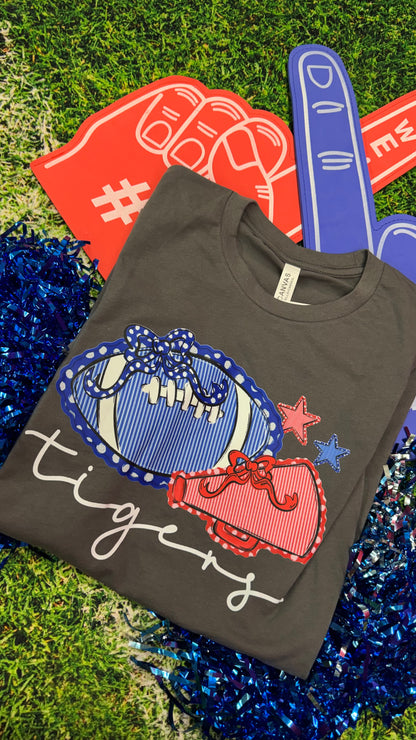 Football & Megaphone Tigers Graphic Tee