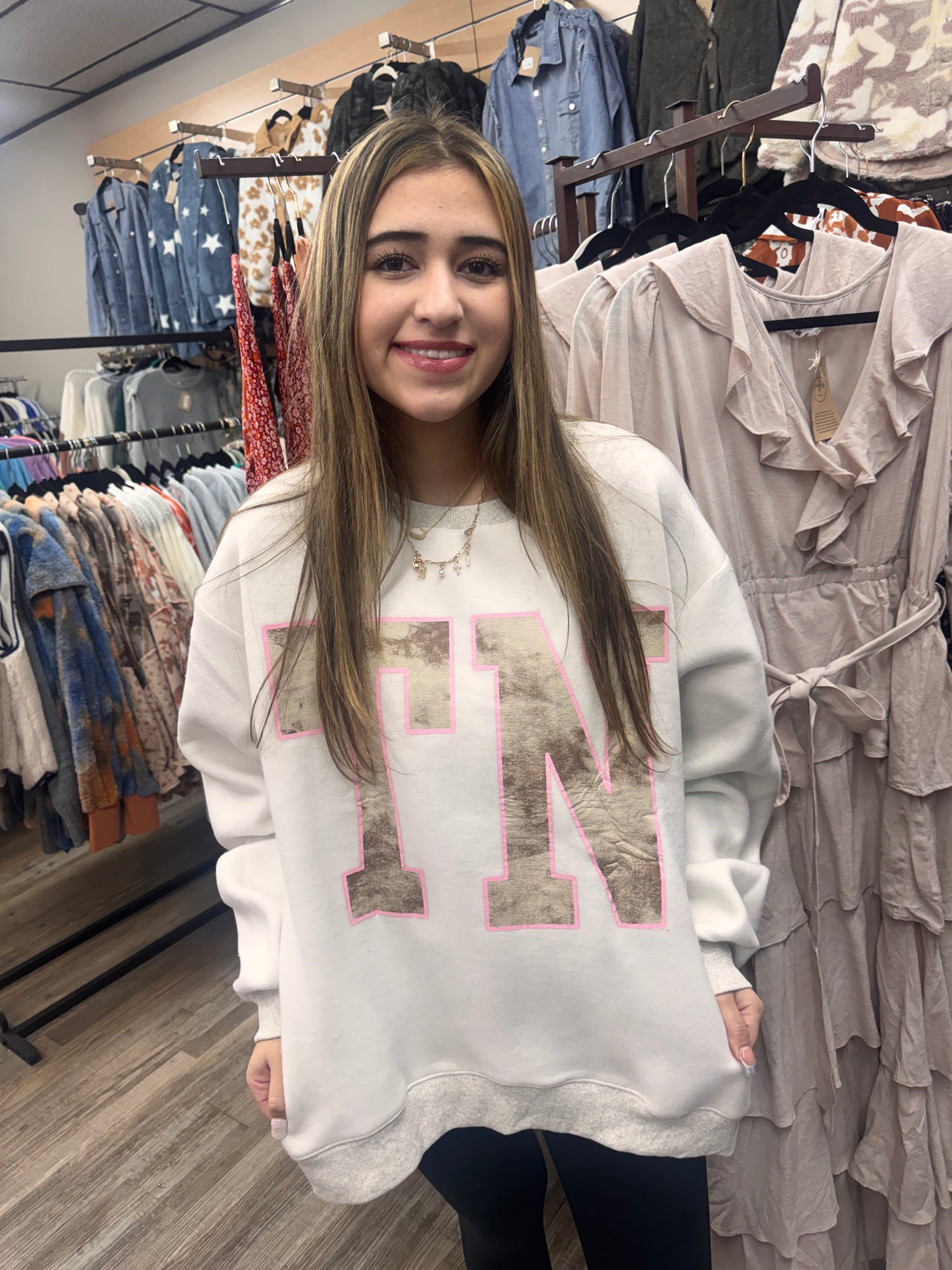 Tennessee/TN Reversible Ash Mock Neck Sweatshirt