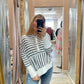 Here And There Striped Oversized Hoodie