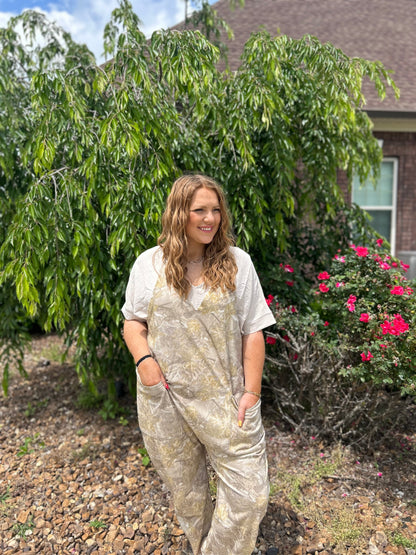 Cool Girl Camo Jumpsuit - Taupe