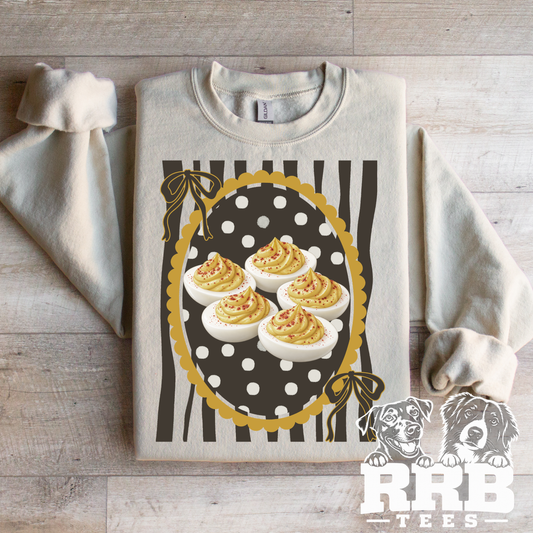 Deviled Eggs Framed Stripes Graphic Tee