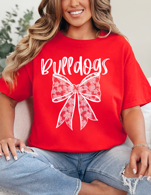 Bulldogs Lace Bow Graphic Tee