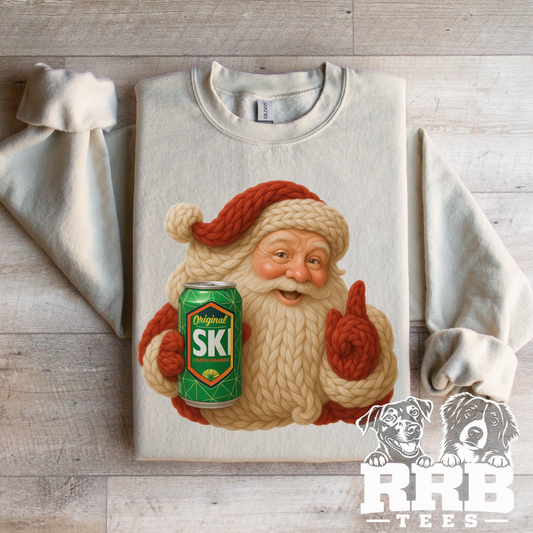 Knitted Santa With A Ski Graphic Tee