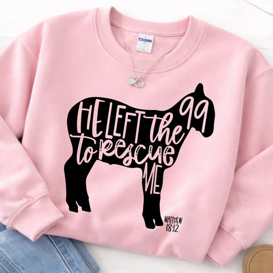 He Left the 99 to Rescue Me Lamb Graphic Tee