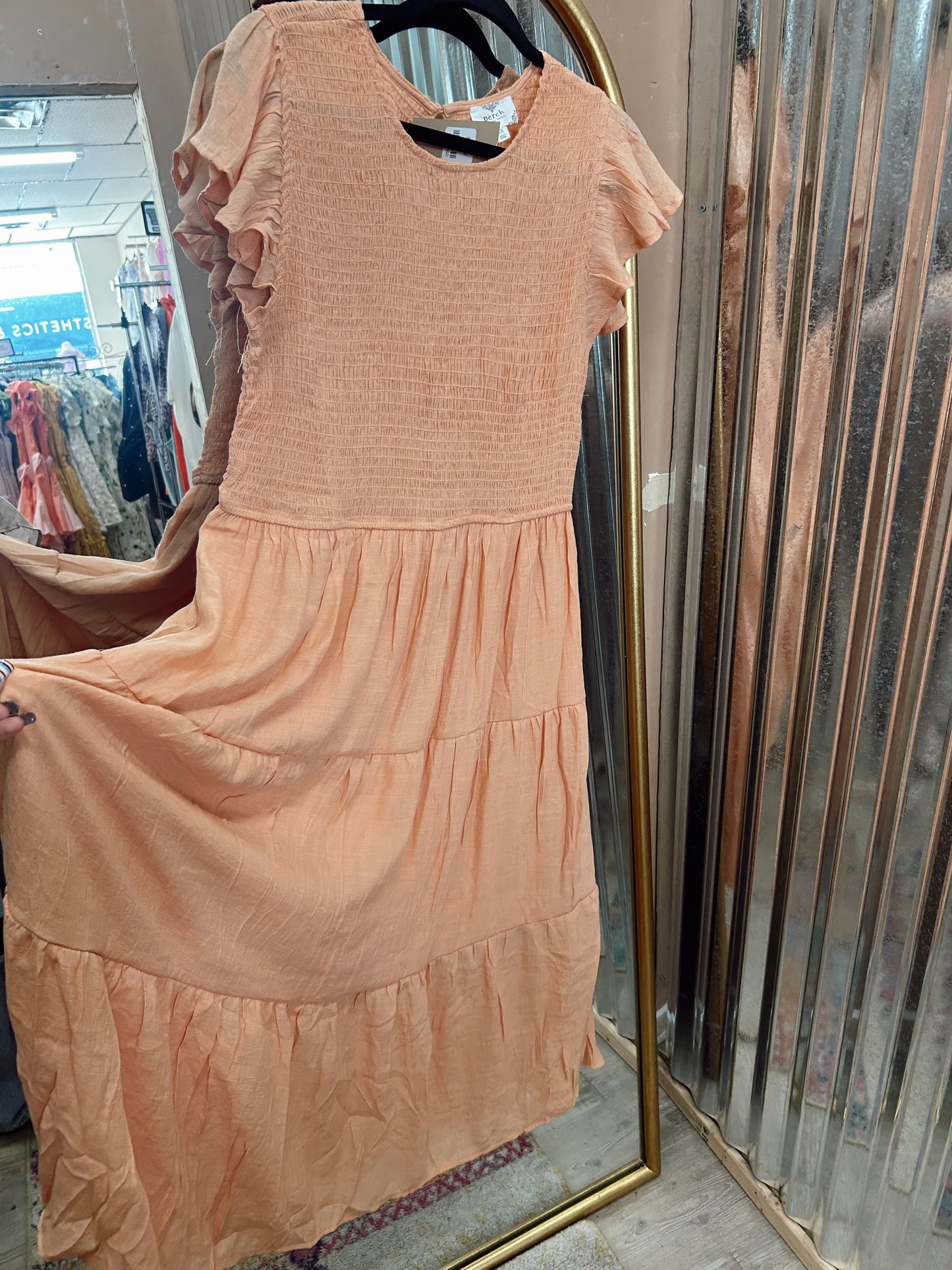 Opilate Midi Dress {1X-3X} - Apricot
