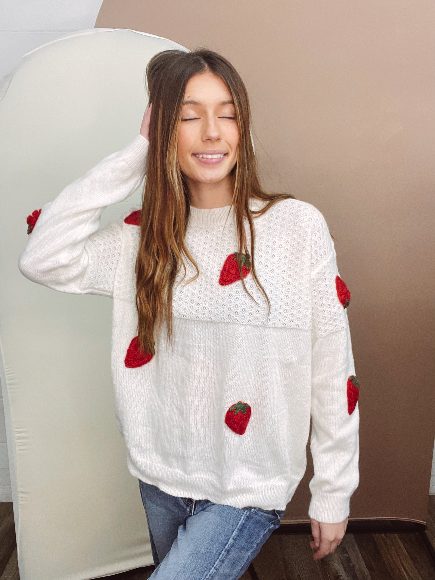 Strawberry Crochet Sweater