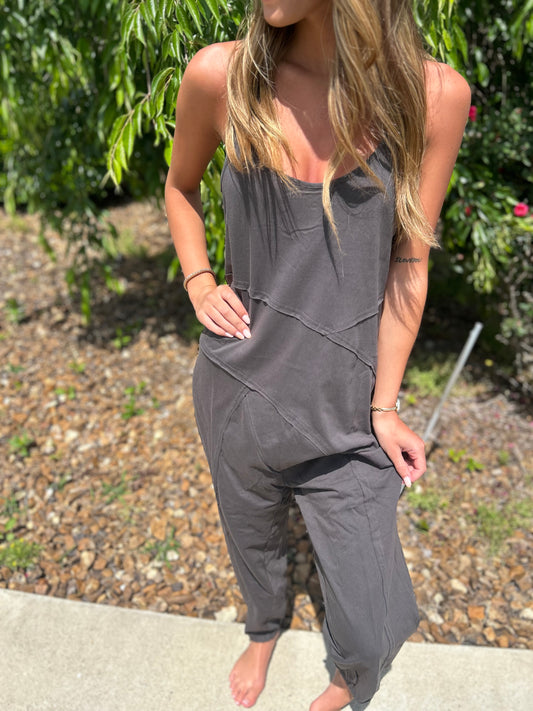No Doubt Jumpsuit - Charcoal