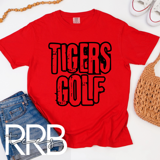 Tigers Golf Grunge Graphic Tee