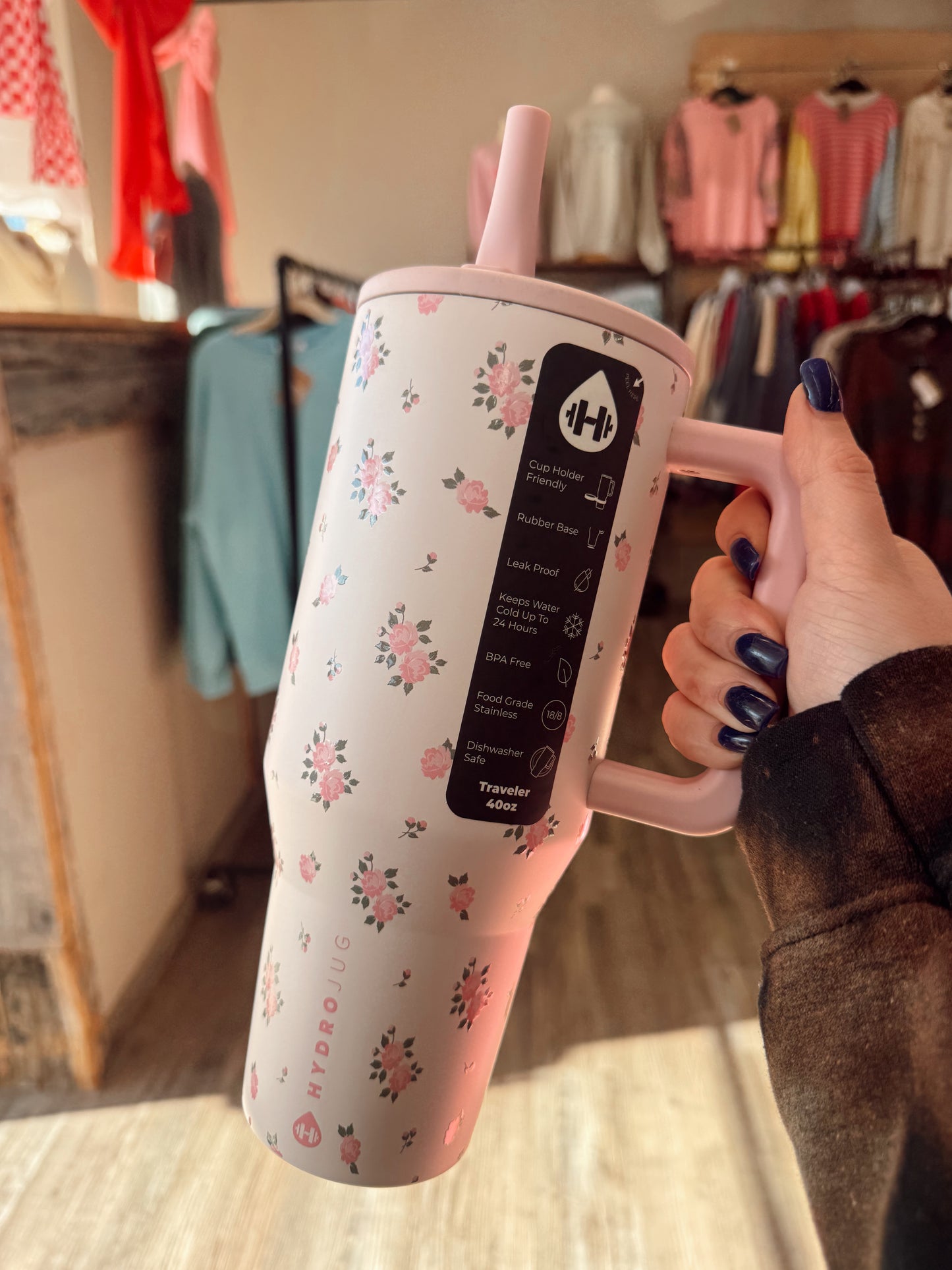 HydroJug 40 oz Traveler Tumbler - Wildrose