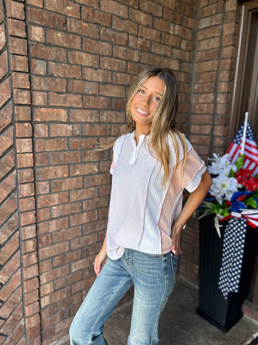 Even Better Colorblock Henley Top